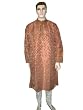 Party Wear Mens Wear Silk Embroidered Brown Kurta Pajama Casual Wear Xl