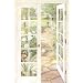 Trompe L' Oeil French Doors Window Wallpaper Wall Mural Garden Path Trellis Yard Pot Flower Floral Meadow Field Bushes Country