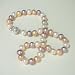 Tricolor White Lavender Peach 10-11mm AA+ Cultured Pearl Strand Princess Necklace w. Cubic Zirconia Pearl Stud CAREFREE Sterling Silver Clasp 18