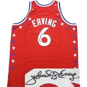 Buy Julius Erving Autographed Hand Signed Authentic Mitchell and Ness Red All Star (East) Jersey