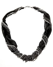 Rhinestone & Fabric Necklace
