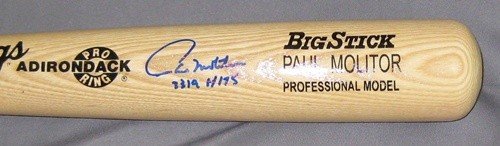 Paul Molitor Autographed/Hand Signed Rawlings Big Stick Baseball Bat with HOF 04 Inscription