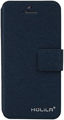 iPhone 5 5s Case Cover, HOLILA Silk Pattern Apple iPhone 5/5s Magnet PU Leather Flip Case Cover with Kickstand Card Holder for iPhone 5S iPhone 5 4 Inch (Dark Blue)