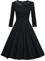 Corset   Waistline Bubble Dress Flared-Skirt Long Sleeves Vintage Lace Cotton Tunic 