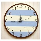 New Arrivals Stripe Wall Clock, Blue/Chocolate