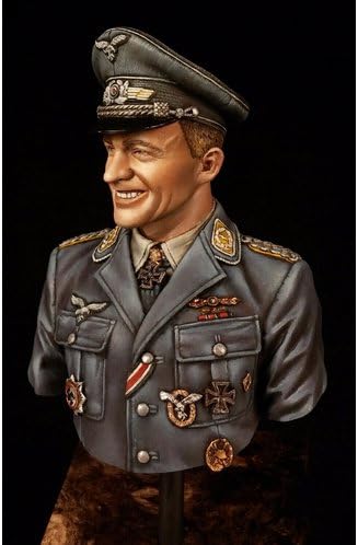 Reich Model WWii WW2 German 1:9 200mm Hans-Ulrich Rudel Colonel of Luftwaffe Ju87 Stuka Dive bombers Pilot with 1939 knight Cross Resin Bust Figure Soldier Model Kit for The Third Reich Collectibles