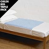 Kylie Bed Pad - Childs Single Bed - Blue - Pack of Three