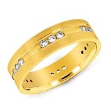 14K Yellow Gold Men's Diamond Band Ring