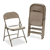 Virco Products - Virco - Metal Folding Chairs, Bronze, 4/Carton - Sold As 1 Carton - Quick setup; compact storage. - Contoured seat and back. - Steel frame with U-braced legs. - Reinforced hinges. - Plastic foot caps.