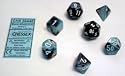 Chessex Dice: Polyhedral 7-Die Gemini Dice Set - Black & Shell with White