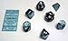 Polyhedral 7-Die Gemini Chessex Dice Set - Black & Shell with White CHX-26446