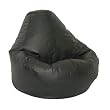Black Adult Leather Luxe Beanbag By Elite Furniture