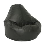 Black Adult Leather Luxe Beanbag By Elite Furniture