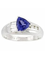 14K White Gold Tanzanite and Diamond Ring -- LIFETIME WARRANTY