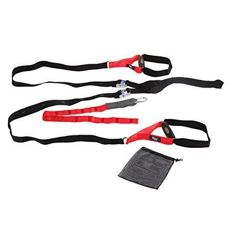 Upgraded Suspension Straps Body Trainer Home Gym Resistance Training Straps (Red) Upgraded Suspension Straps Body Trainer Home Gym Resistance Training Straps (Red)