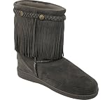 Minnetonka Women's Sheepskin Fringe Low Pug Boot
