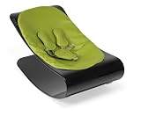 Bloom Coco Plexistyle Baby Lounger with Seat Pad, Black Frame, Pad Gala Green (Leatherette)