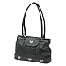 Black Leather Crocodile Embossed Handbag Western Style Purse