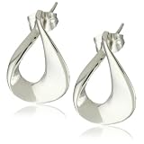 Argento Vivo Organic Concave Teardrop Stud Earrings
