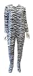 Black And White Zebra Fleece Onesie Footie Pajama for women