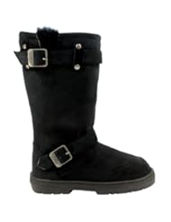 Shoes: Womens Fur Lined Thick Sole Winter Snow Buckle Boots Black Size 8