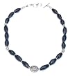 Valentine Gifts Onyx Gemstone Silver Necklace 18.75 inches