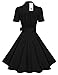 ACEVOG 50s 60s Vintage Short Sleeves Swing Rockabilly Full Circle Party Dress
