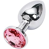 Hmxpls Jeweled Beginners Butt Plug -Sex Love Games Personal Massager for Women Men Couples Lover (Pink)