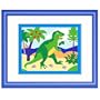 Olive Kids FB-DINO-302 Dinosaurland T-Rex Framed Print - Blue