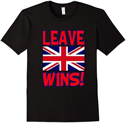 Men's Brexit Leave Wins! British UK EU T Shirt - Britain, European 2XL Black