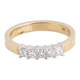 14K Two Tone Gold 1/2 ct. Princess Cut Machine Set Diamond Wedding Band (G-H Color, SI1 Clarity)