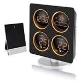 WS 6830 Amber LED Wetterstation Thermometer +Aussensender Wetterstation