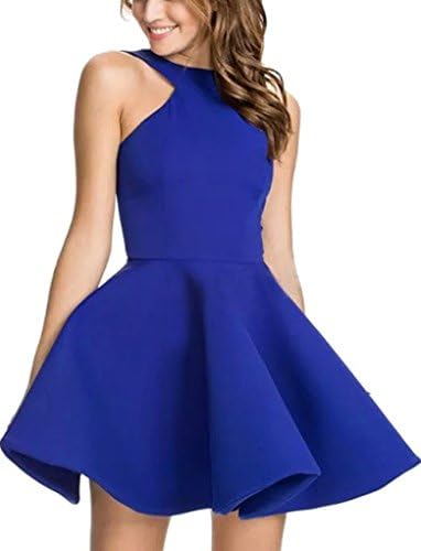 Women's Cotton Hung Dew ShoulderBitter Fleabane Pure Color Space Posed Dress