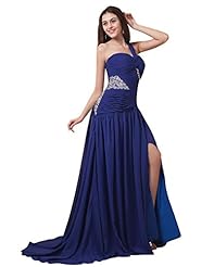 One Shoulder Sweetheart Chiffon Evening Dress 