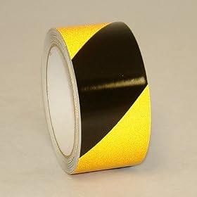 JVCC REF-S Engineering Grade Striped Reflective Tape: 2 in. x 10 yds. (Black with Yellow stripes)