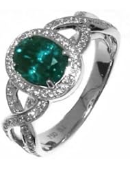 18K White Gold Emerald and Diamond Ring -- LIFETIME WARRANTY