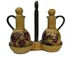 Tuscany Grape wine Decor Oil & Vinegar bottle Cruet Set w/Caddy