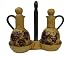 Tuscany Grape wine Decor Oil & Vinegar bottle Cruet Set w/Caddy