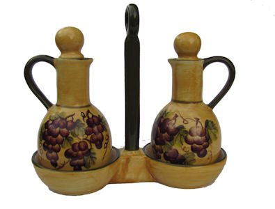 Tuscany Grape wine Decor Set w/Caddy