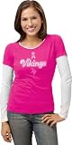 Reebok Minnesota Vikings Ladies Pink Breast Cancer Awareness Script Long Sleeve Layered T-shirt (Medium)