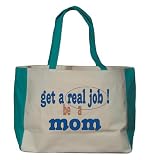 get a real job! be a mom Large TOTEBAG RED Picture