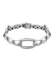 ELLE Jewelry Sterling Silver Multiple Link Bracelet With Gunmetal Accent