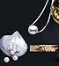DACHMA Silver Plated Necklace Chain White Simulated Single Pearl Pendant Necklace,18Inch