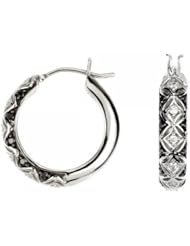 Black & White Diamond Hoop Earrings - 1/4 ct tw