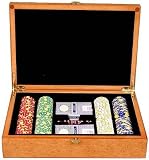Poker Chip Case - 200 - Aces (Brown/Black) (4.5" H x 14" W x 11" D)