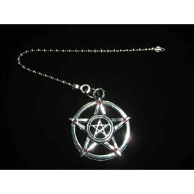 Pentacle / Pentagram Fan Pull Witch Decor Fine Pewter