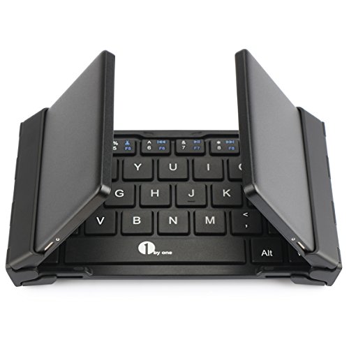 1byone Foldable Bluetooth Keyboard, Portable bluetooth keyboard for iOS, Android, Windows, PC, Tablets and Smartphone, Black