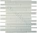 Super White Random Bricks White Cane Solids Glossy & Frosted Glass Tile - 13107