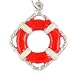 Lifeguard Life Saver Ring Vintage Style 925 Sterling Silver and Enamel Traditional Charm or Pendant