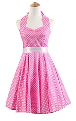 Halter Cotton Polka Dot Print Lace-Up Vintage Party Dress 